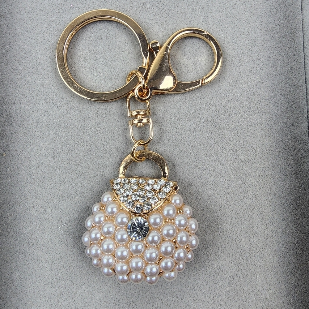 Elegant Pearl Handbag Keychain/Bag charm